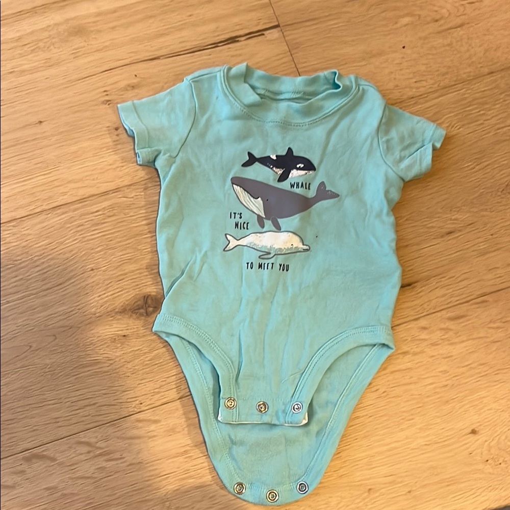 Aqua Whale Print Kids Onesie